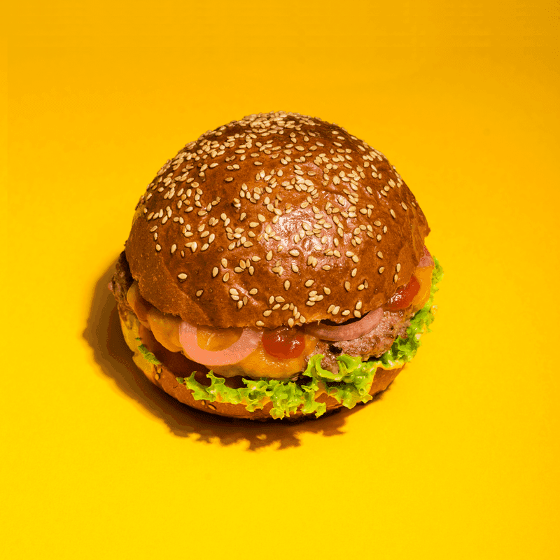 A traditional classic burger with all the fixings